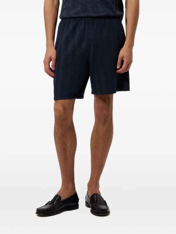 Missoni Tone-on-tone Chevron Cotton and Viscose Bermuda Shorts in Blue