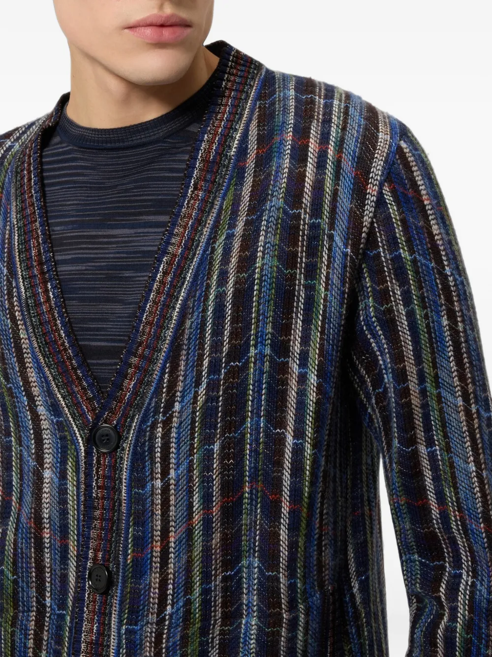 Missoni Button-up vest met zigzagpatroon Blauw