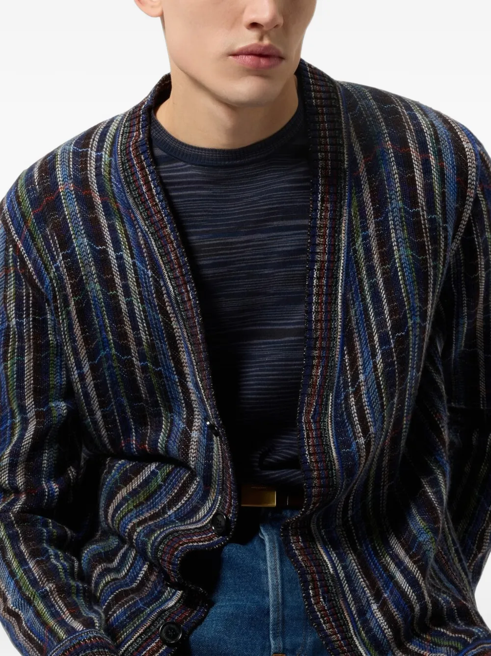 Missoni Button-up vest met zigzagpatroon Blauw