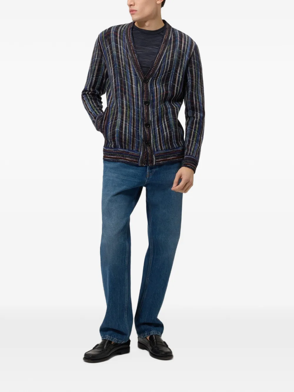Missoni Button-up vest met zigzagpatroon Blauw