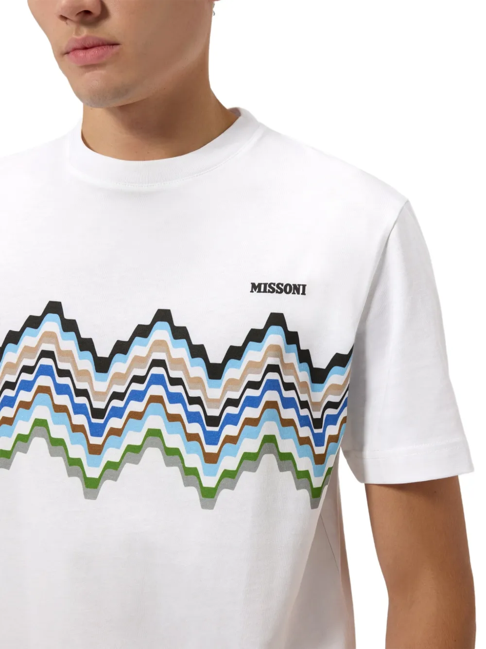 Missoni Katoenen T-shirt met ronde hals en logo Wit