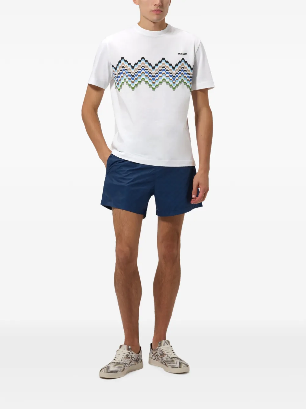 Missoni Katoenen T-shirt met ronde hals en logo Wit