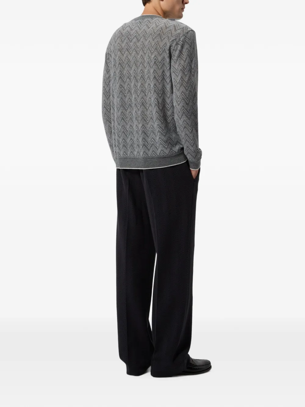 Missoni Kasjmier trui met zigzag-patroon en lange mouwen Grijs