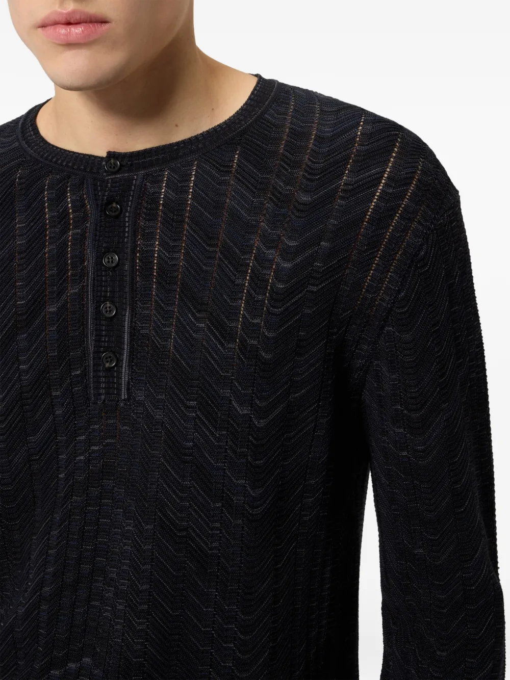 Missoni Henley overhemd met lange mouwen Blauw