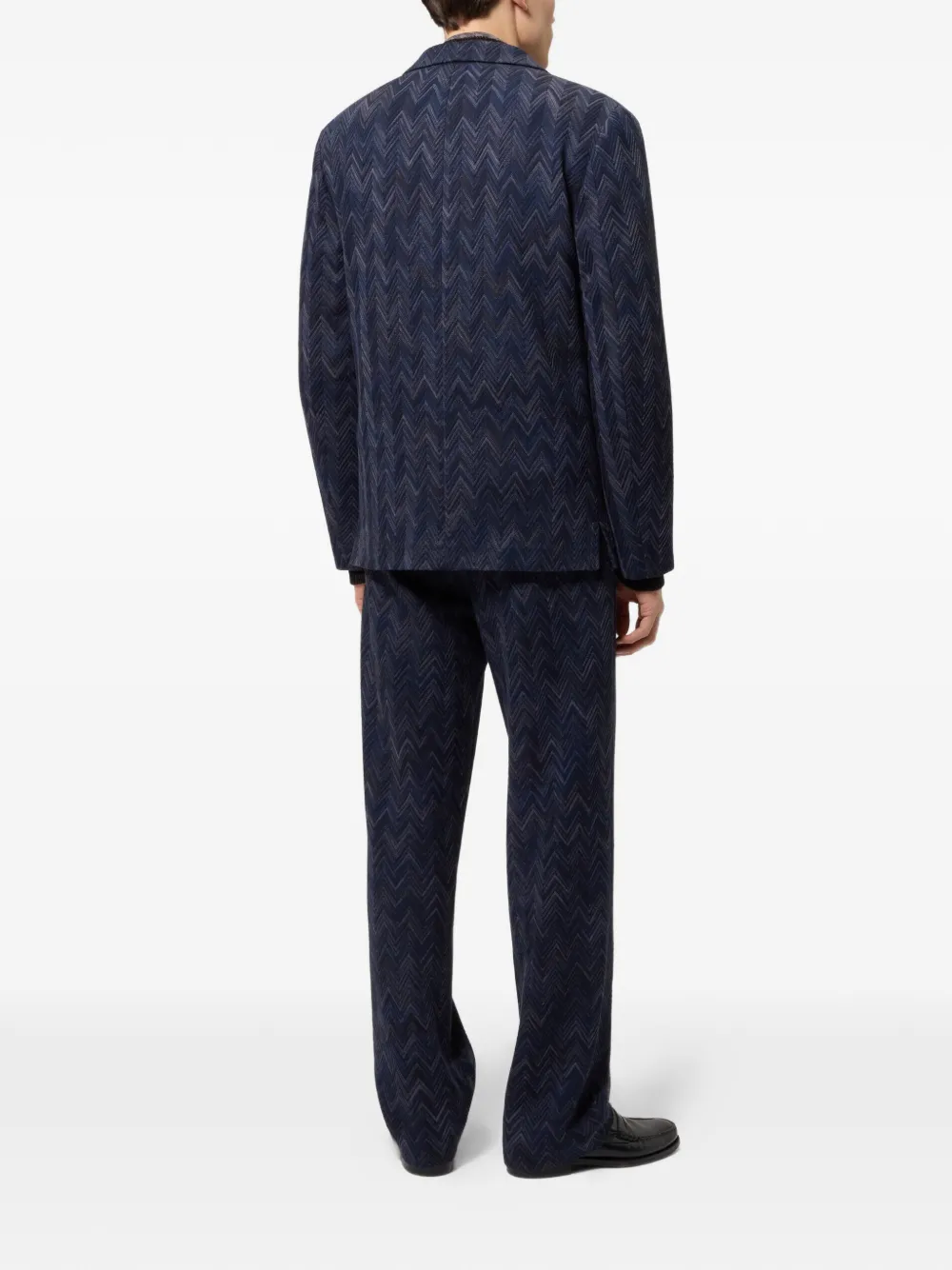 Missoni Zigzag Knitted Jacket in Blue, view 3