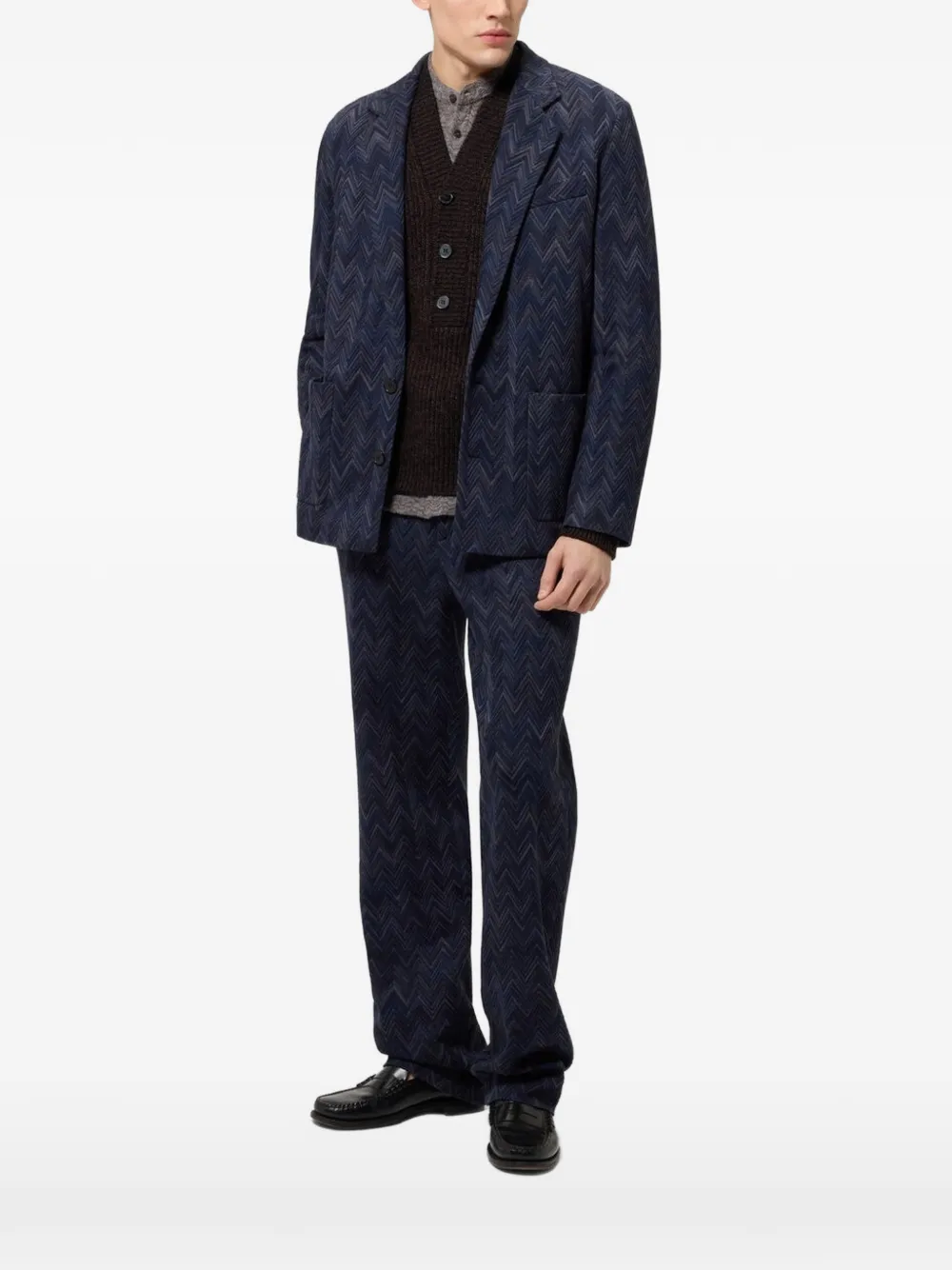 Missoni Gebreid jack met zigzag-patroon Blauw