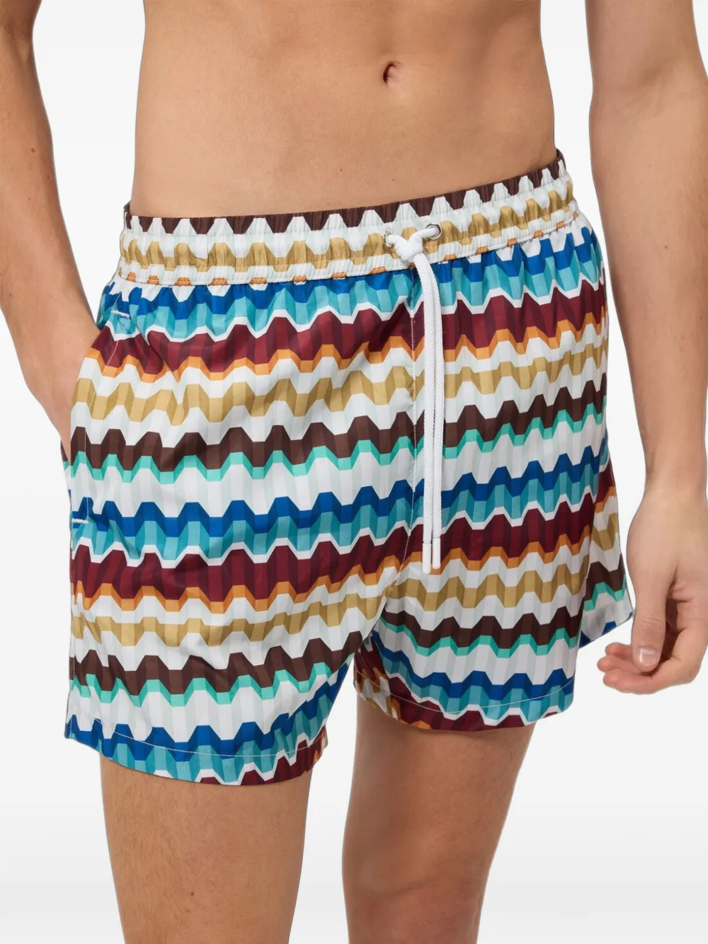 Missoni Zwembroek met zigzag-print Blauw