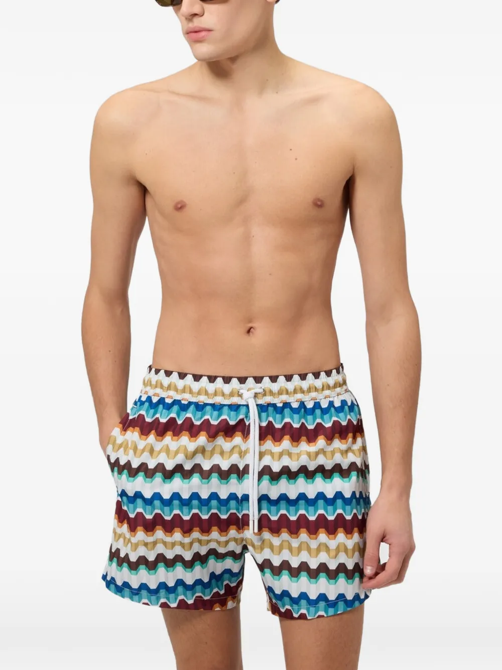 Missoni Zwembroek met zigzag-print Blauw