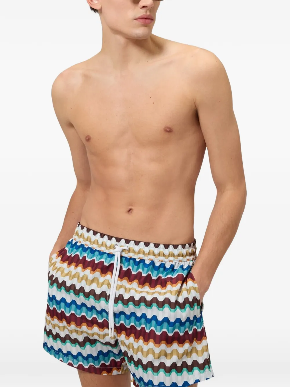 Missoni Zwembroek met zigzag-print Blauw