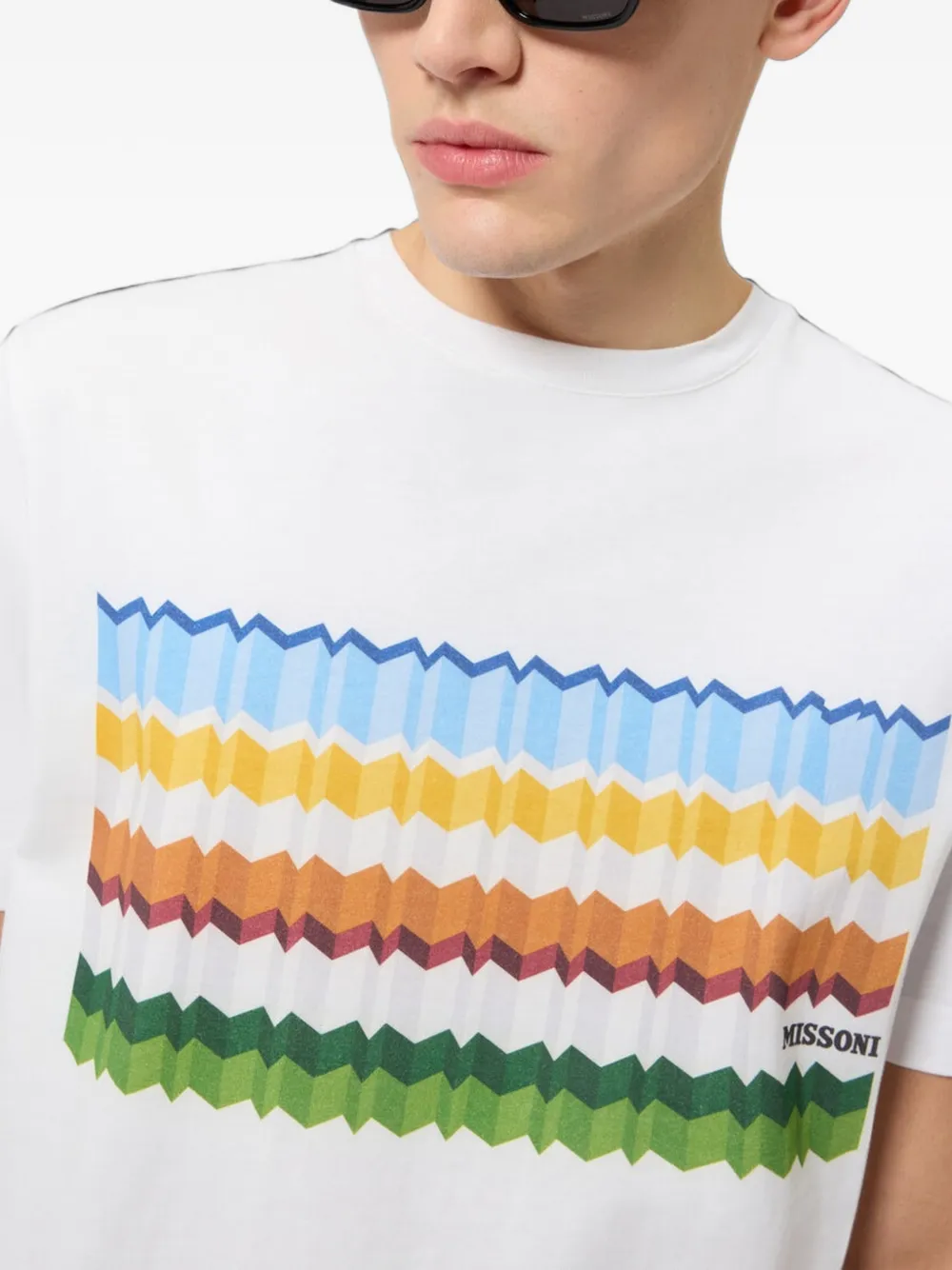 Missoni T-shirt met zigzag-print Wit