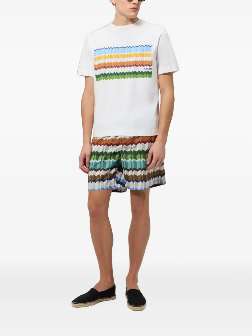 Missoni T-shirt met zigzag-print Wit