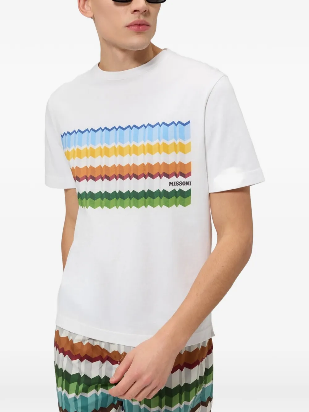Missoni T-shirt met zigzag-print Wit