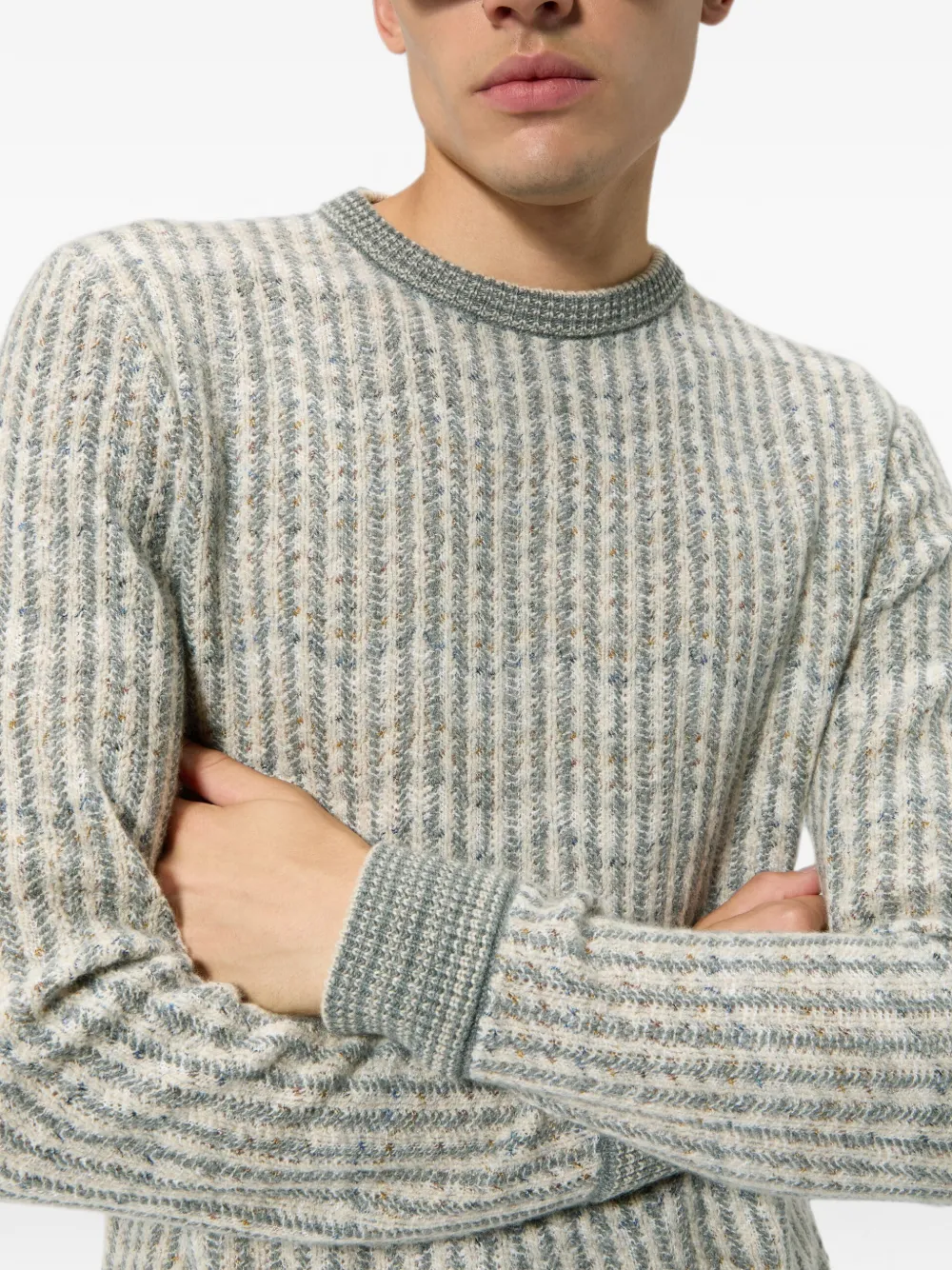 Missoni Pullover van kasjmier en viscose met zigzag-patroon Beige