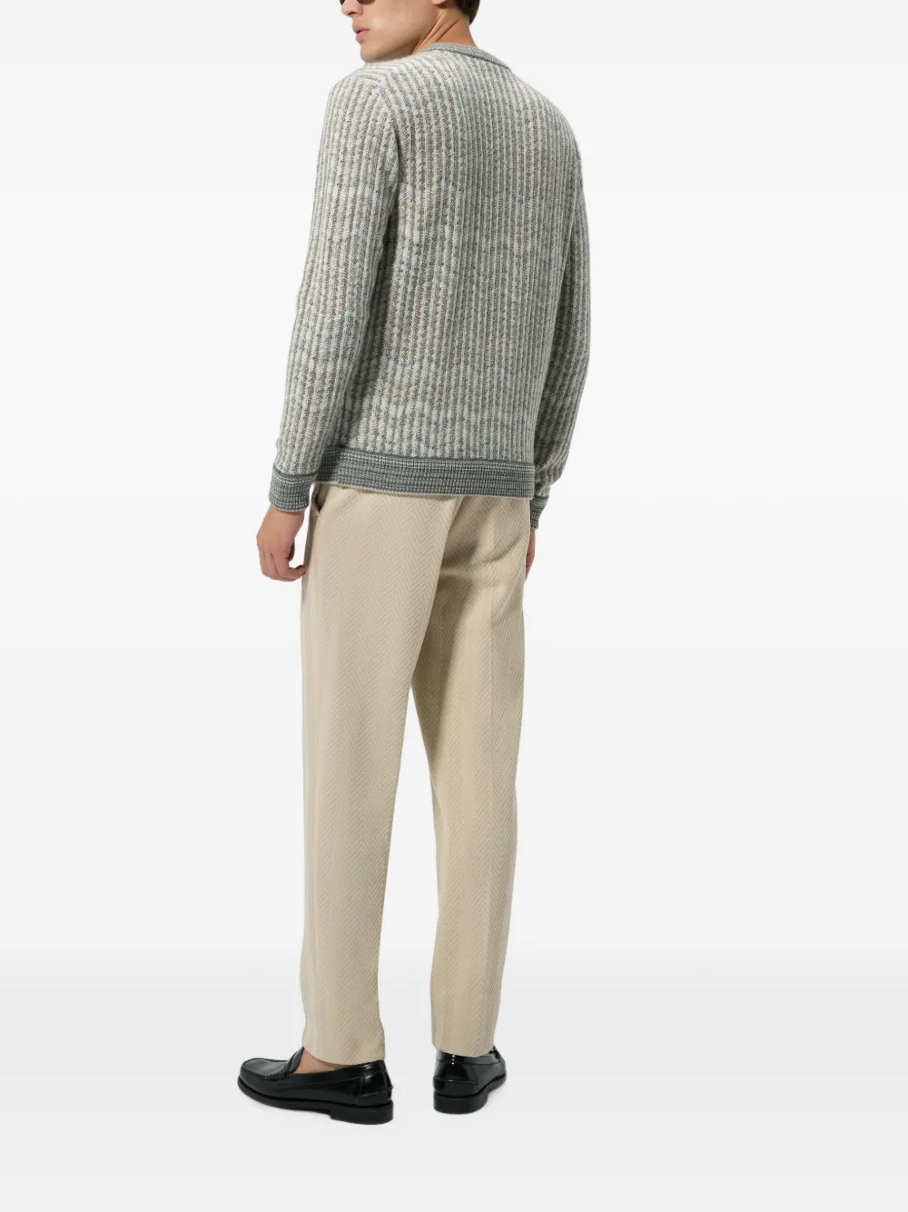 Missoni Pullover van kasjmier en viscose met zigzag-patroon Beige