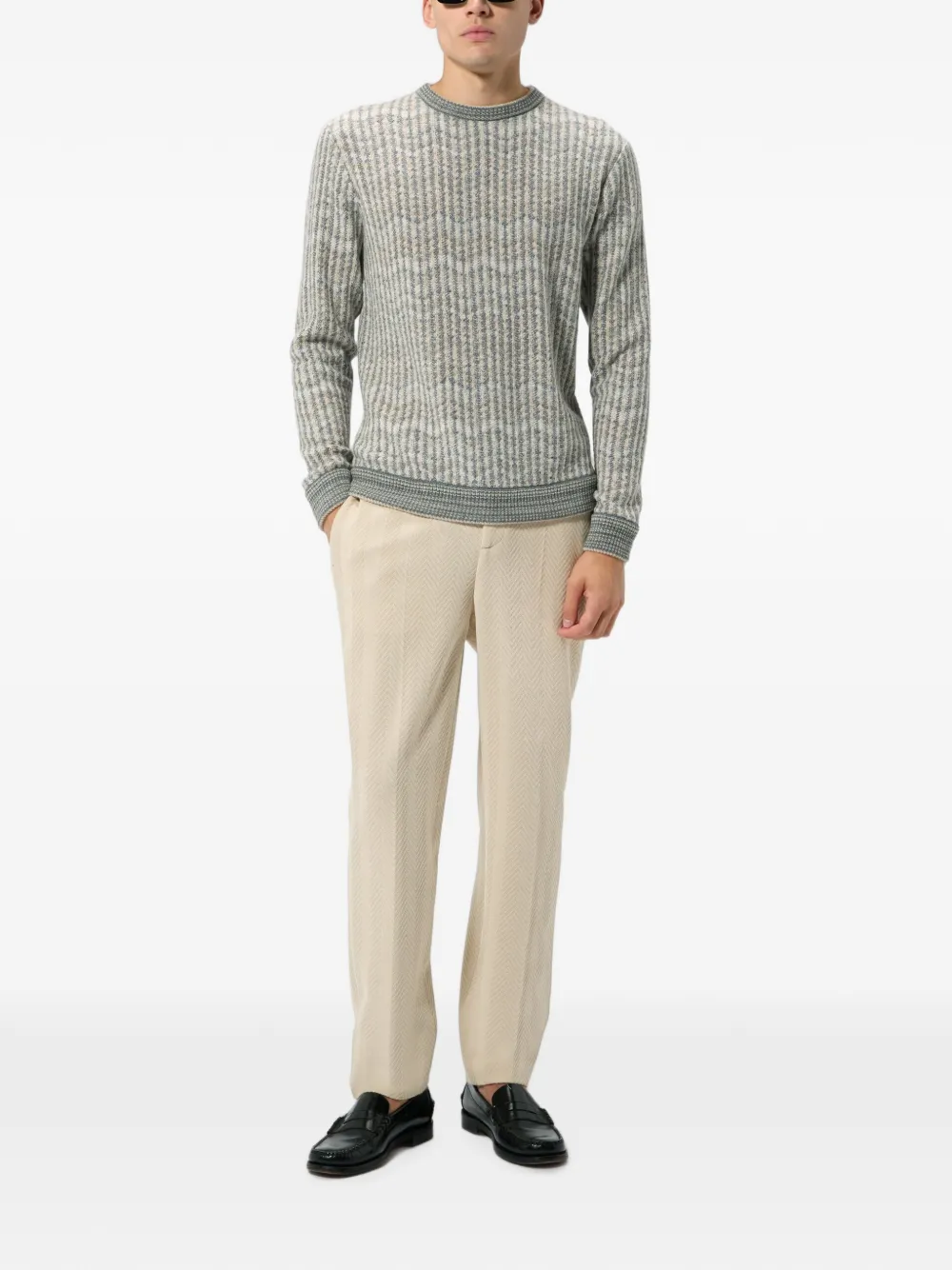 Missoni Pullover van kasjmier en viscose met zigzag-patroon Beige