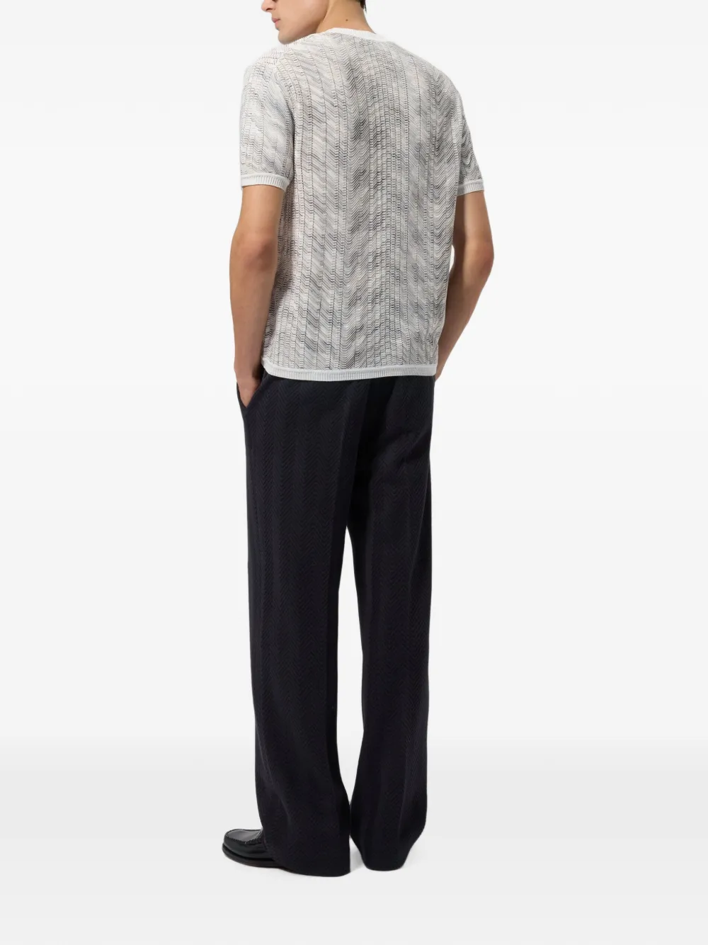 Missoni openwork cotton and viscose knit T-shirt Wit