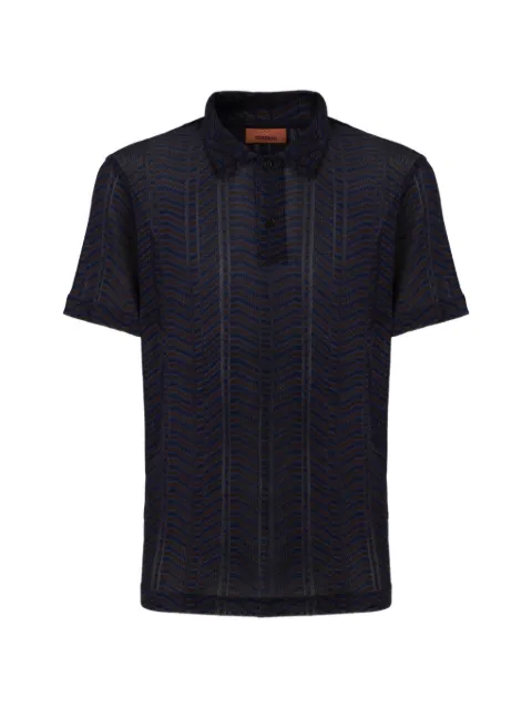 Missoni viscose and cotton polo shirt with Greek key motif