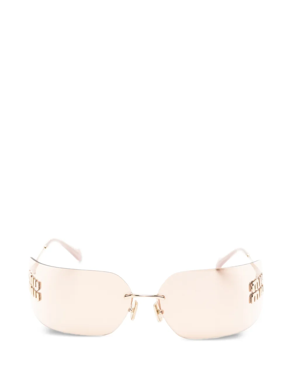 Miu Miu Pre-Owned Aube mask-shape sunglasses - Oro