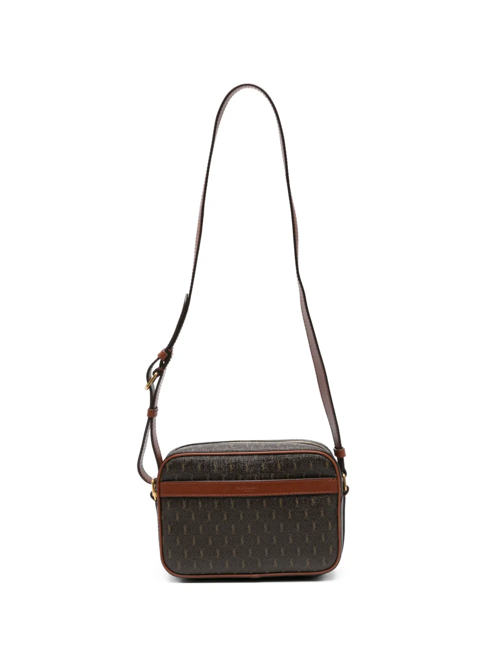 Saint Laurent Pre-Owned monogram-pattern crossbody bag - Marrone
