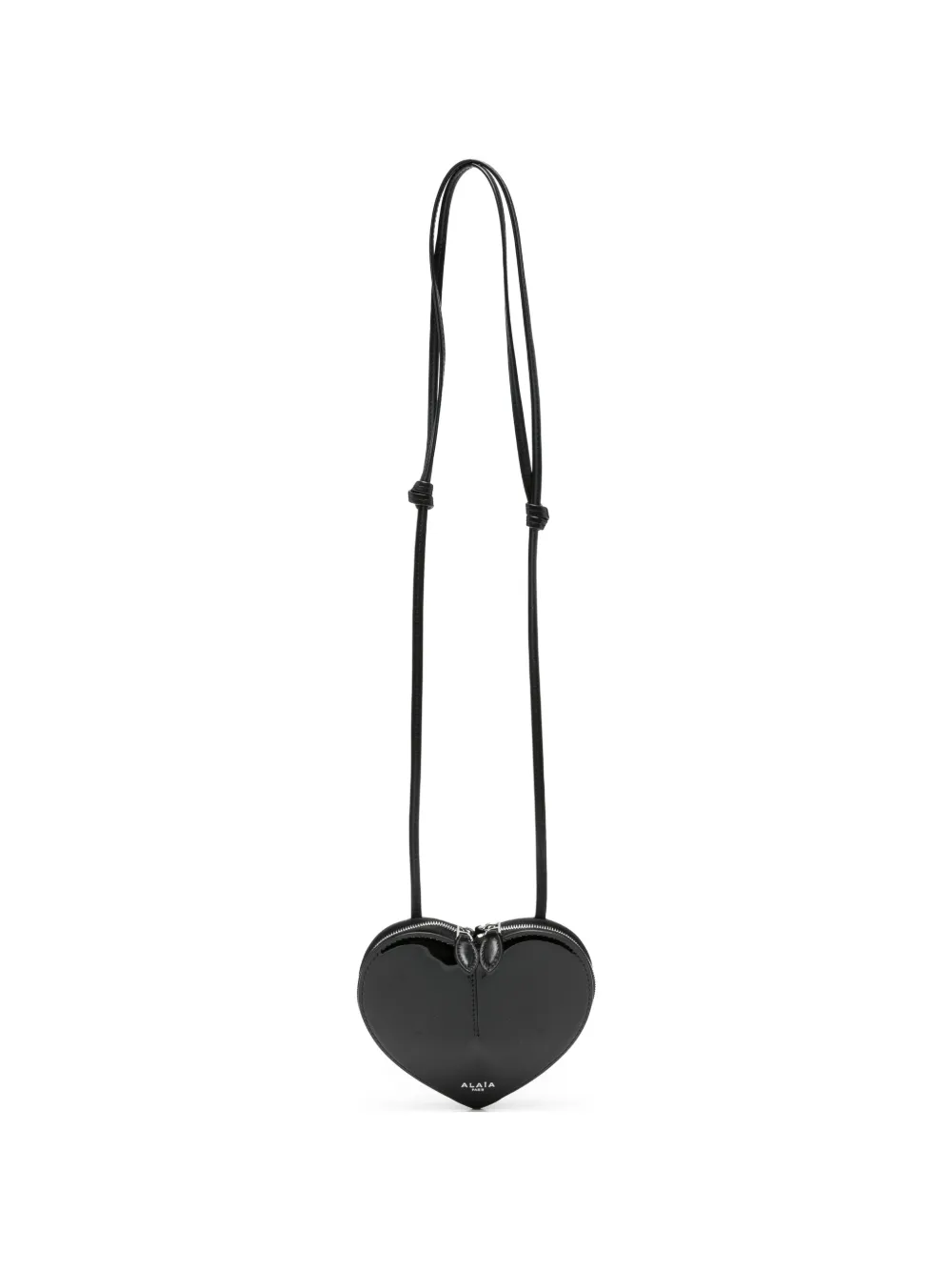 Alaïa Pre-Owned heart-shaped patent-leather mini crossbody bag - Nero