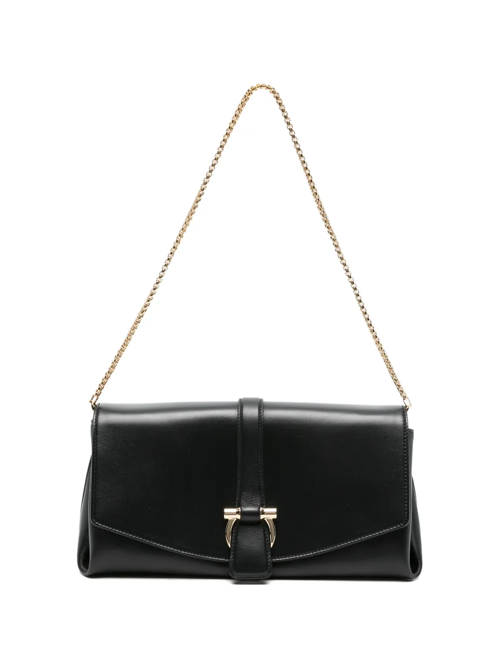 Ferragamo Pre-Owned Gancini front-flap shoulder bag - Nero