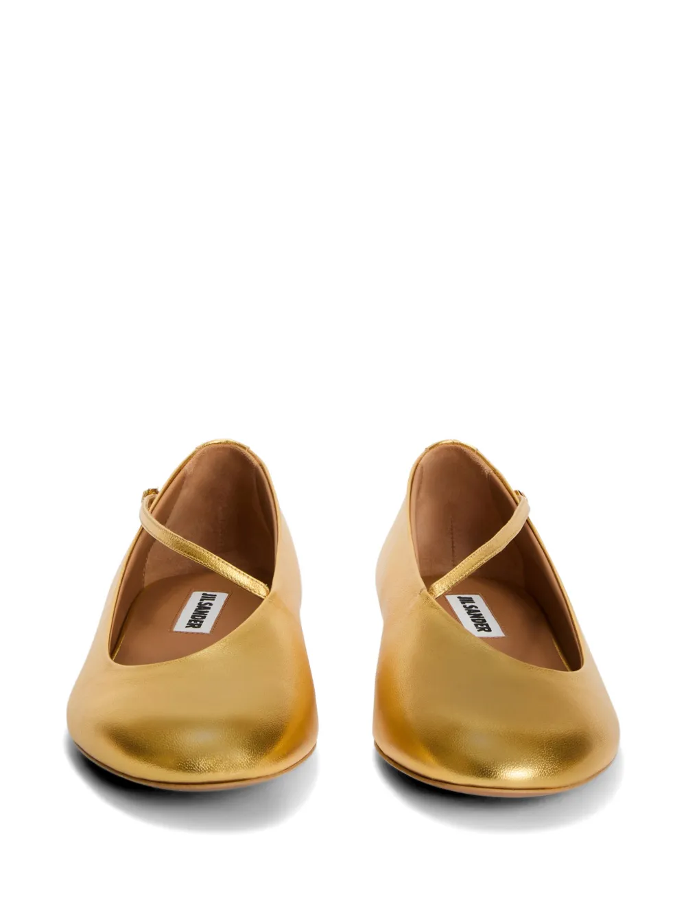 Jil Sander Elyss gelamineerde ballerina's Geel