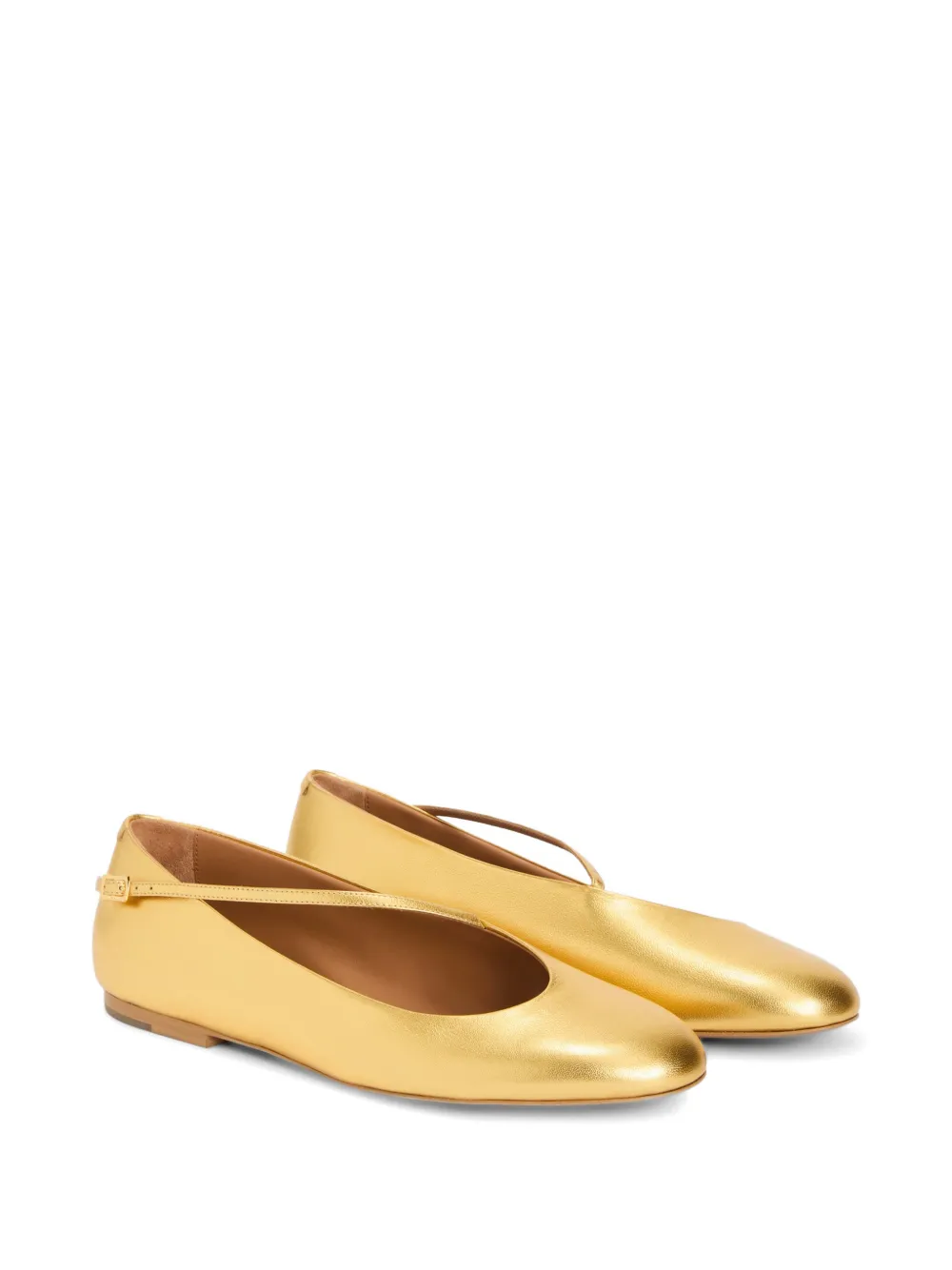 Jil Sander Elyss gelamineerde ballerina's Geel