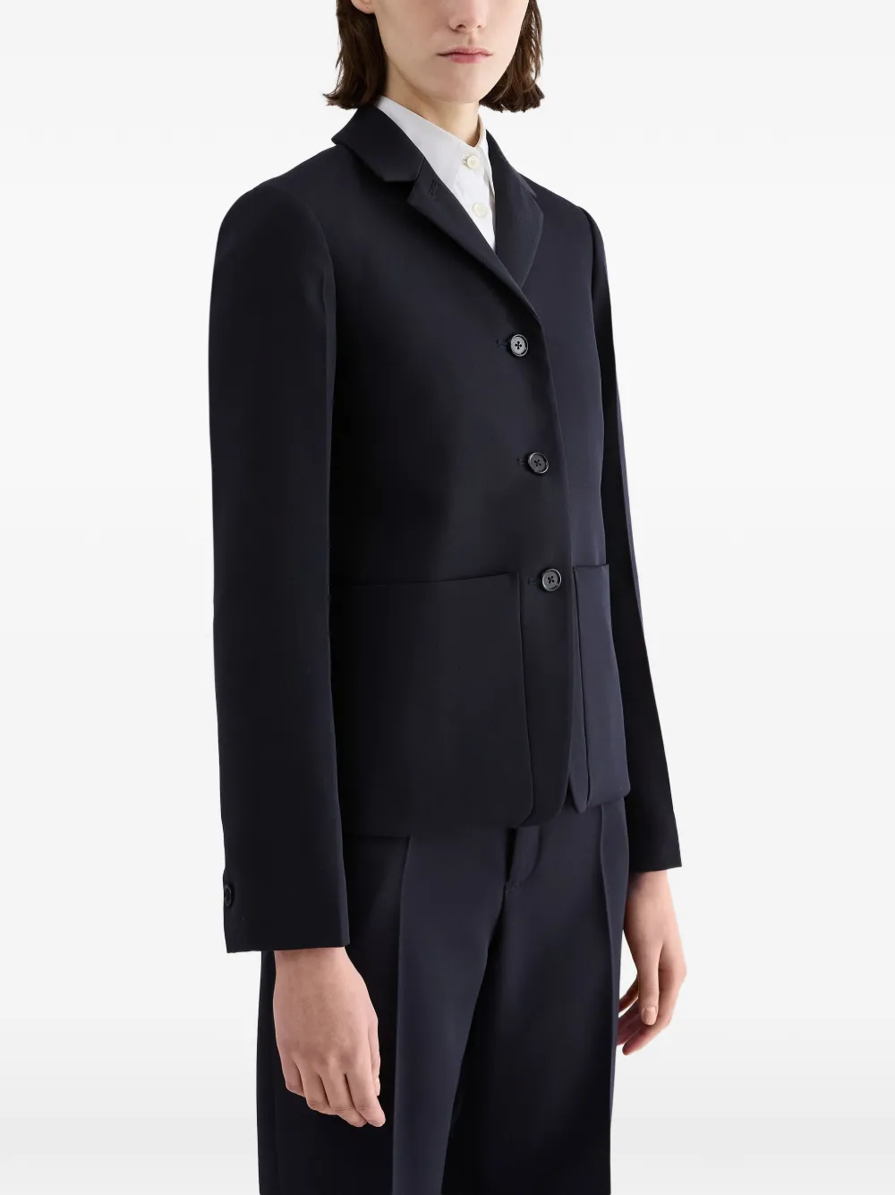 Jil Sander Gabardine wollen blazer Blauw