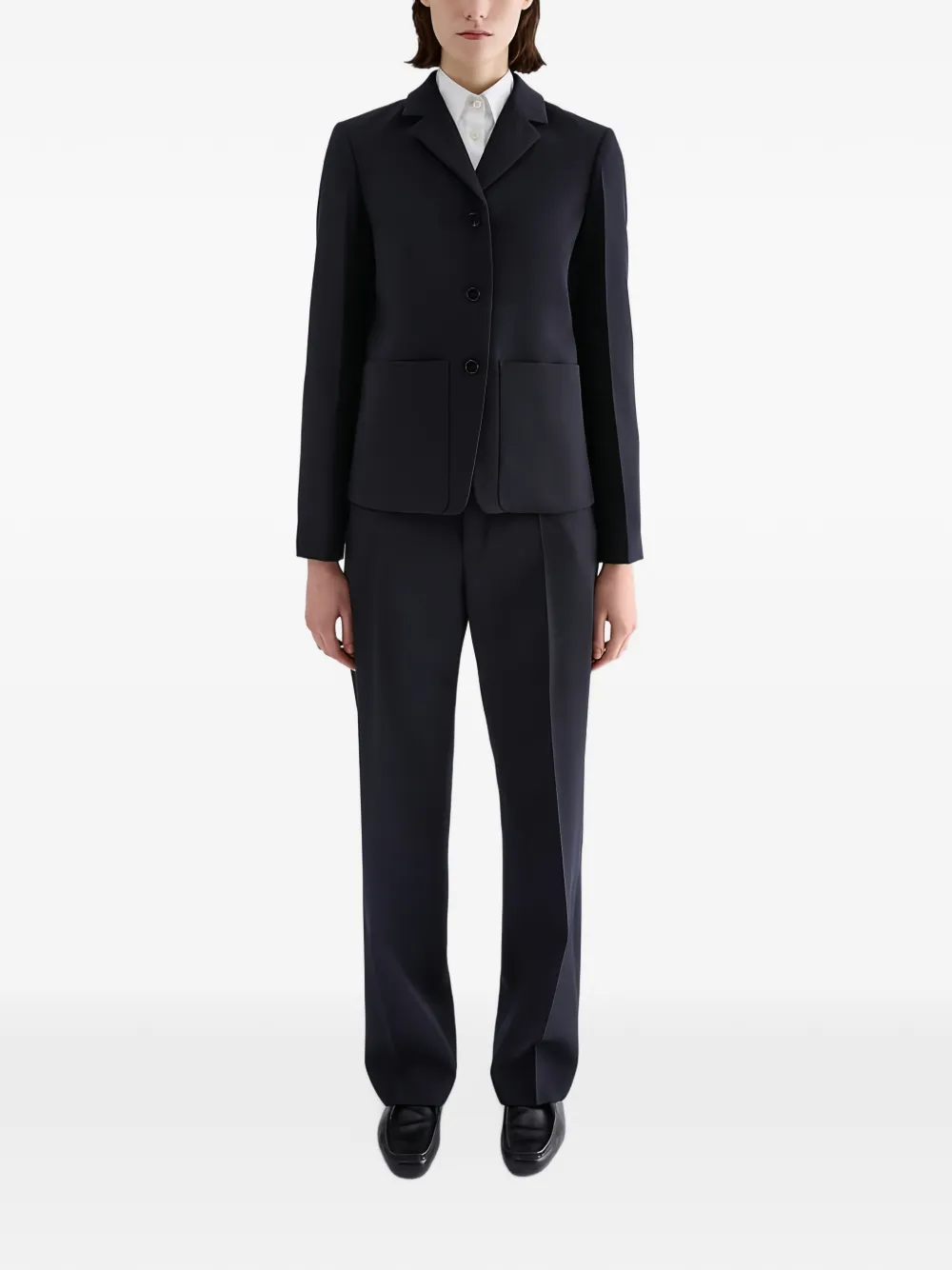 Jil Sander Gabardine wollen blazer Blauw