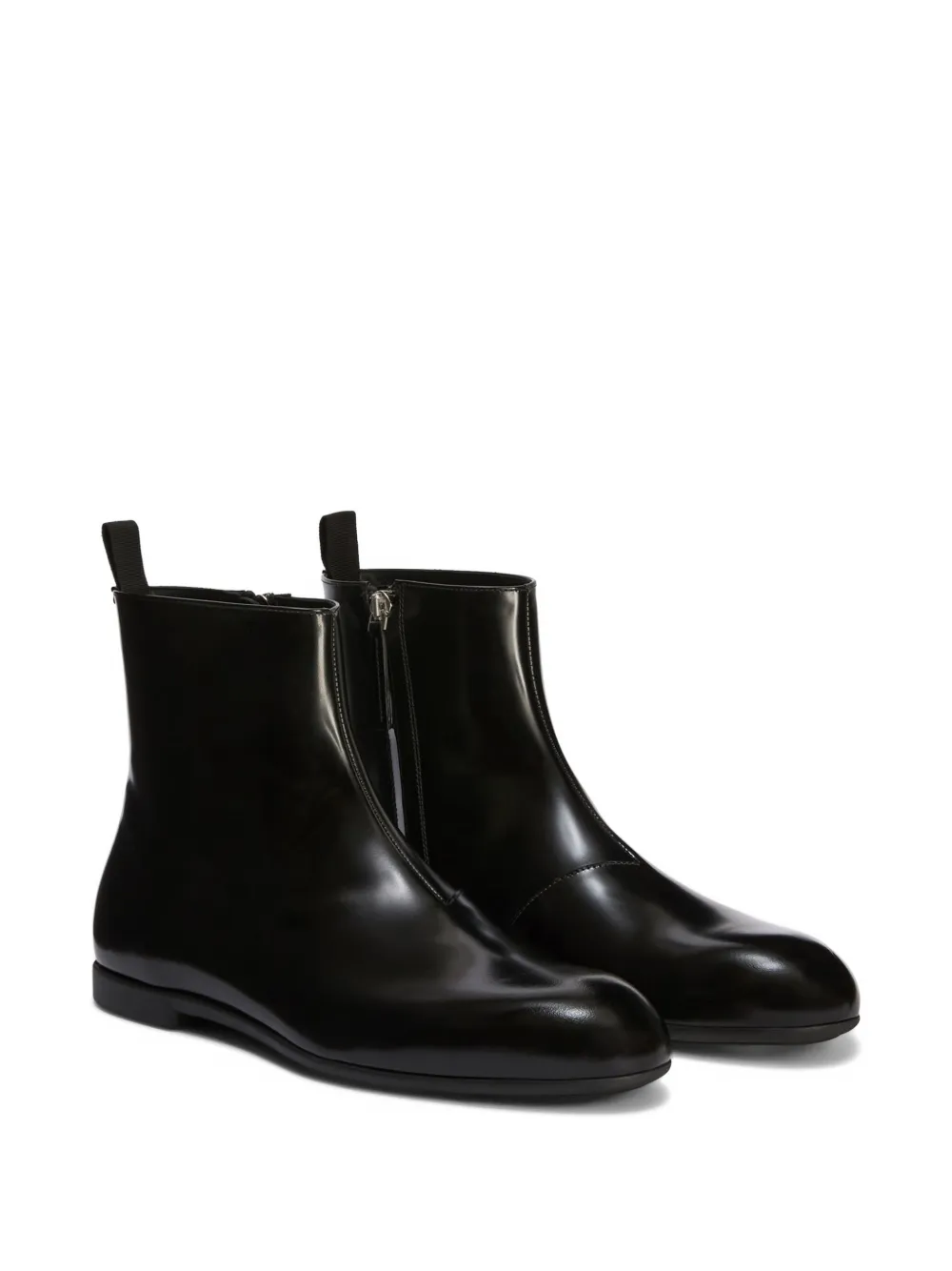 Jil Sander leather ankle boots Zwart