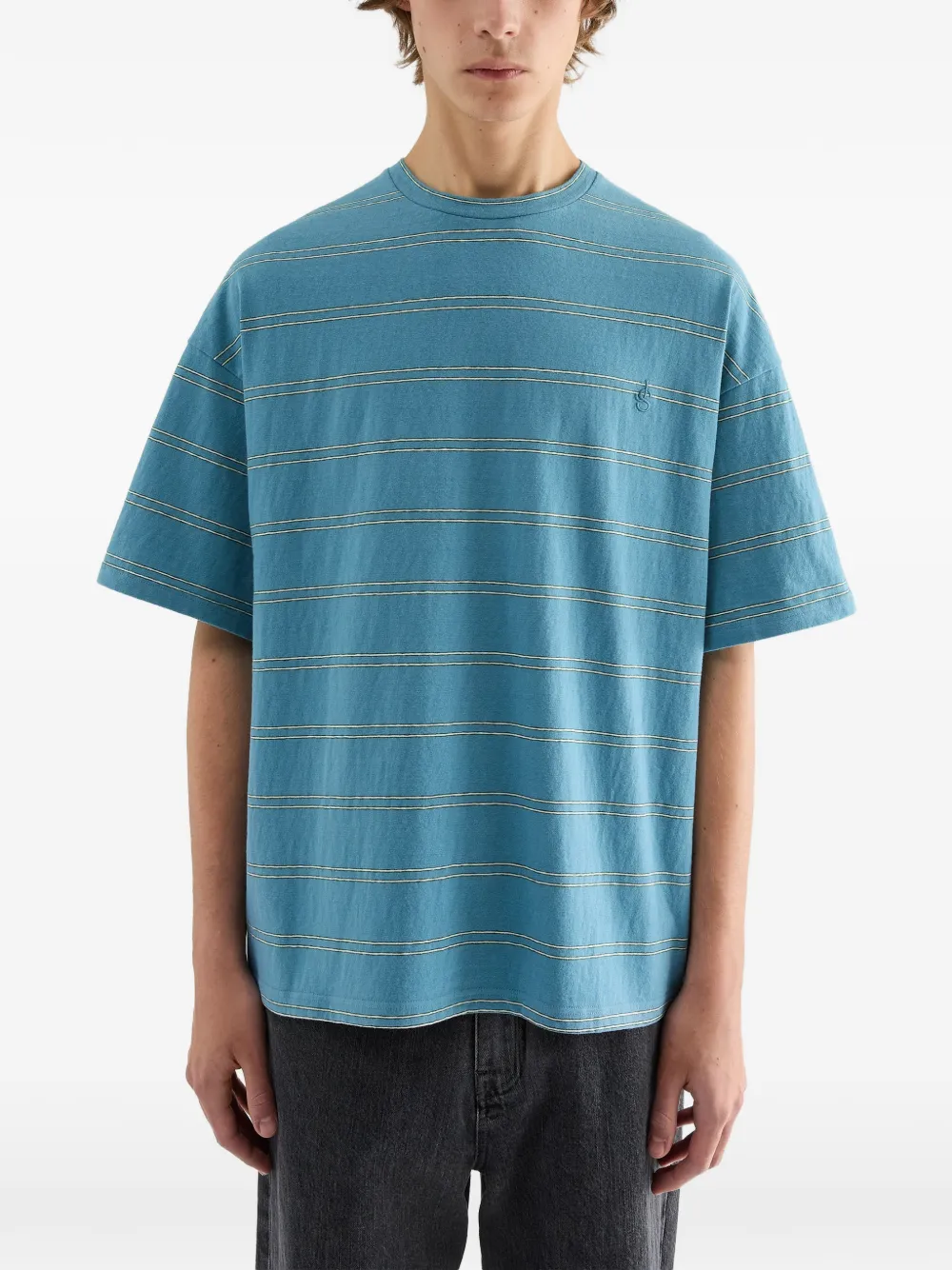 Jil Sander Gestreept T-shirt Blauw