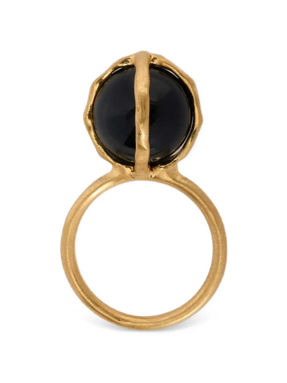 Jil Sander onyx-embellished handcrafted ring - Nero
