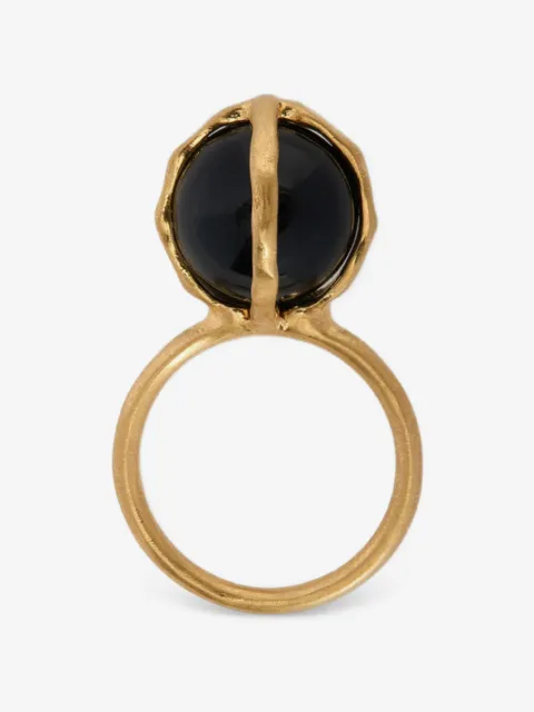 Jil Sander onyx-embellished handcrafted ring