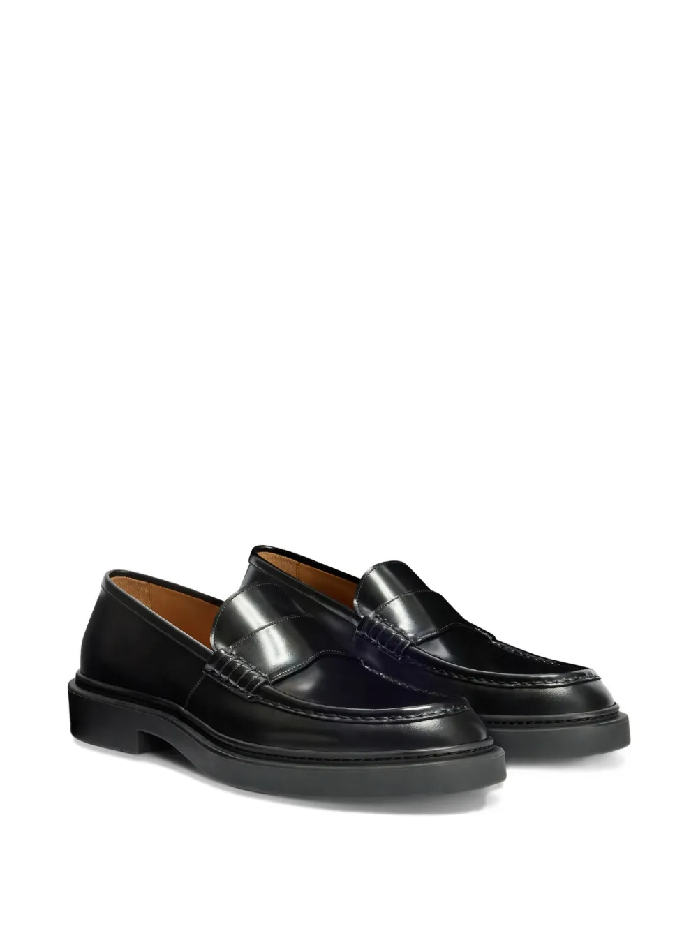 Jil Sander Leren loafers Zwart
