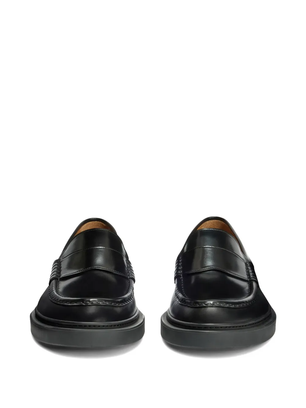 Jil Sander Leren loafers Zwart
