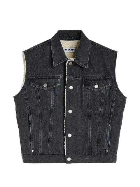 Jil Sander jeansväst med fleecefoder