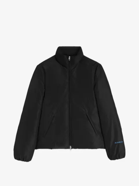 Jil Sander chamarra capitonada con logo estampado