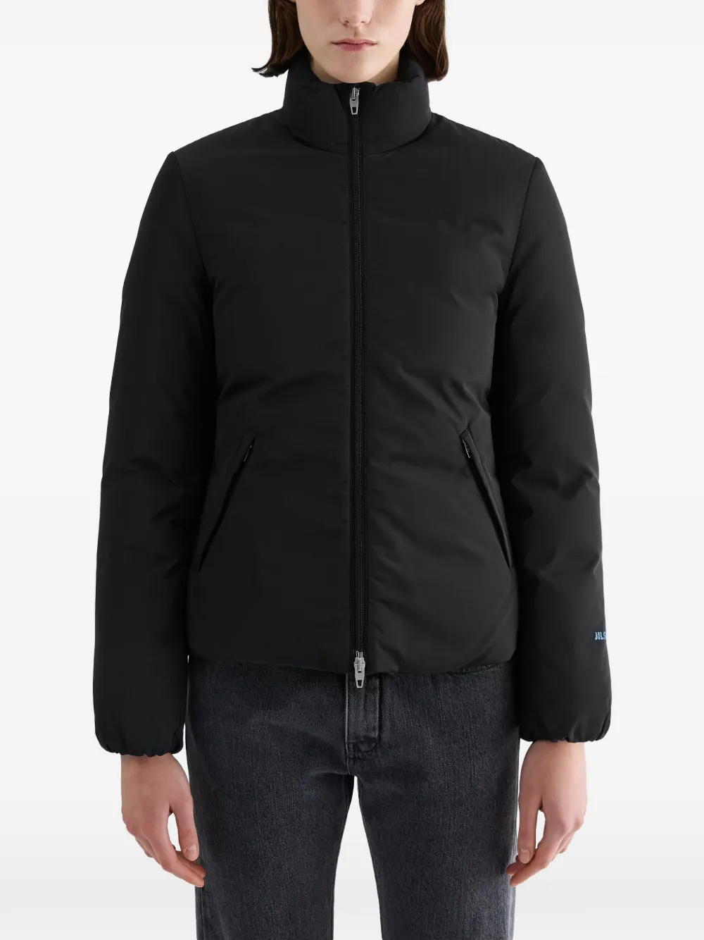 Jil Sander Donsjack met logoprint Zwart