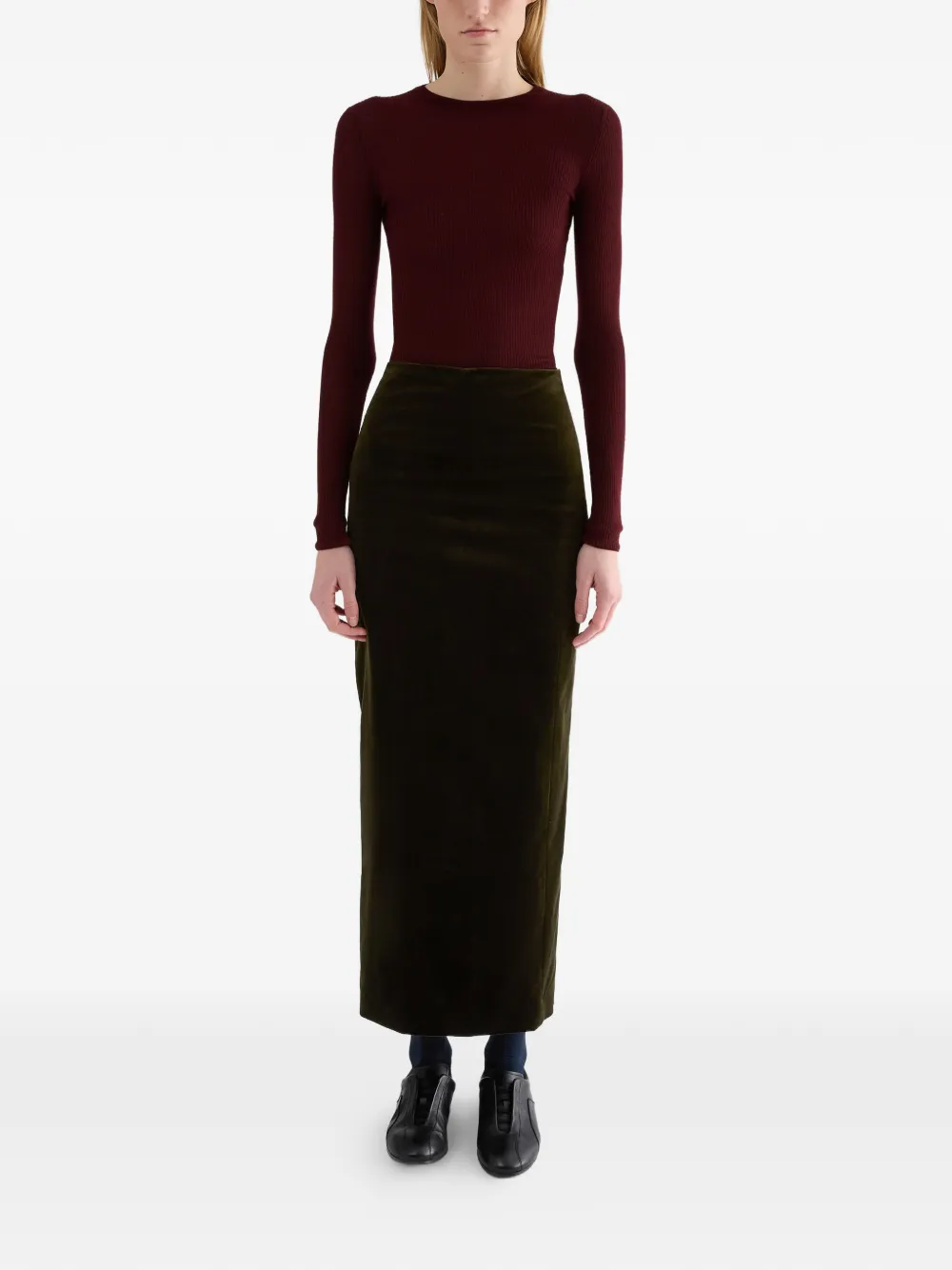 Jil Sander Ribgebreide trui Paars