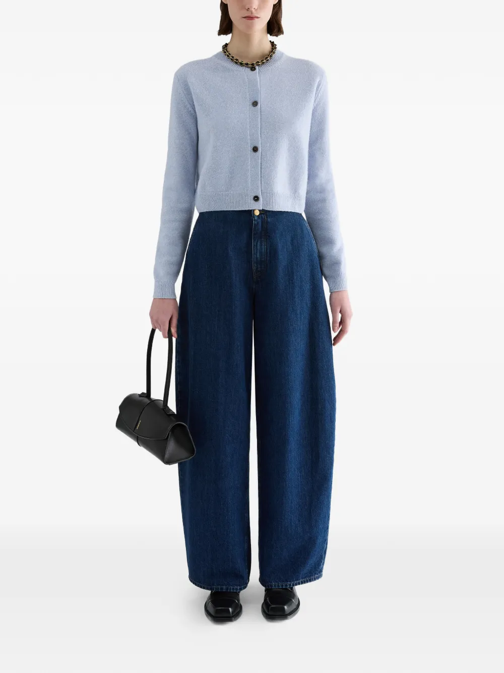 Jil Sander Vest met ronde hals Blauw