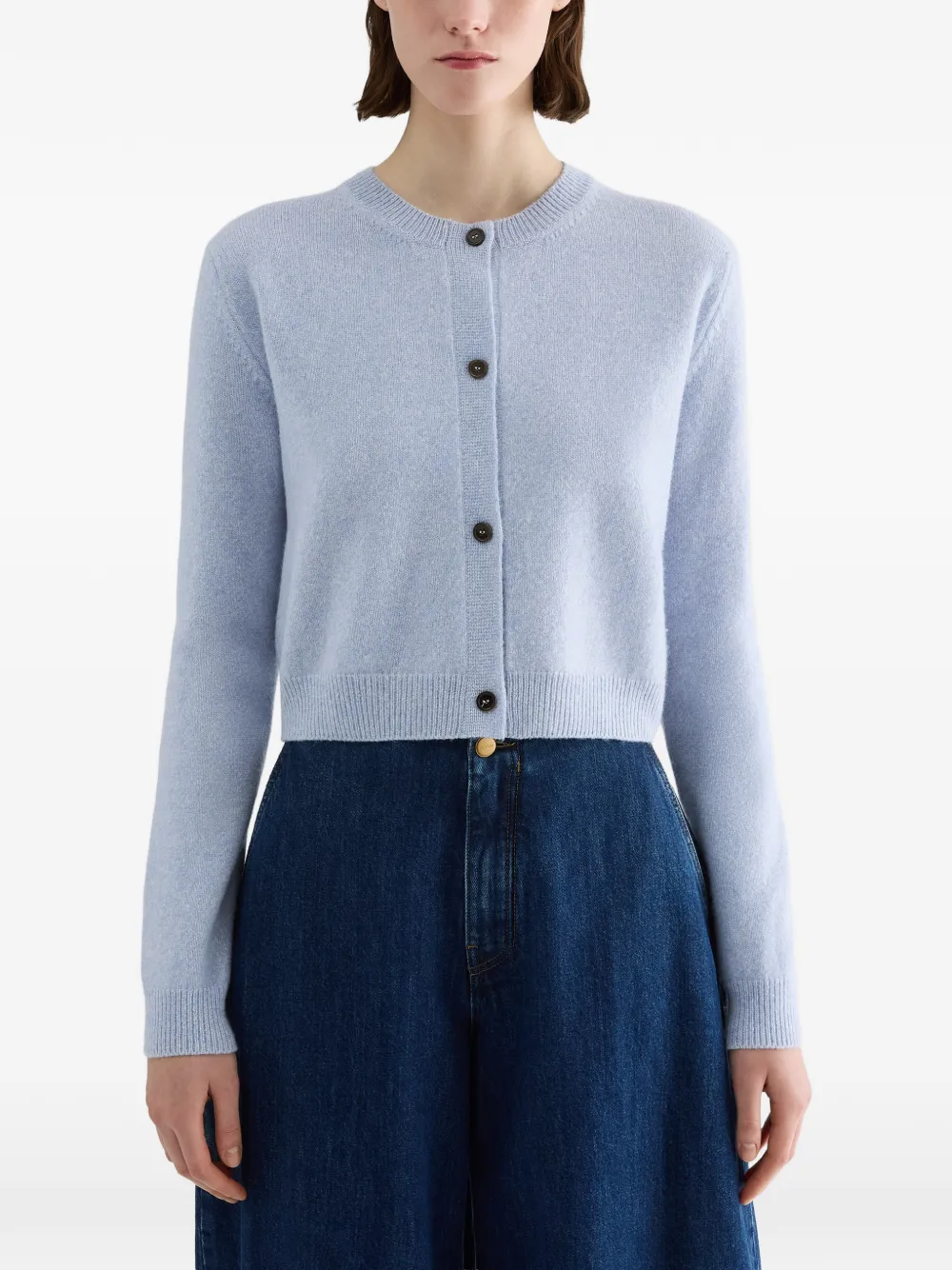 Jil Sander Vest met ronde hals Blauw