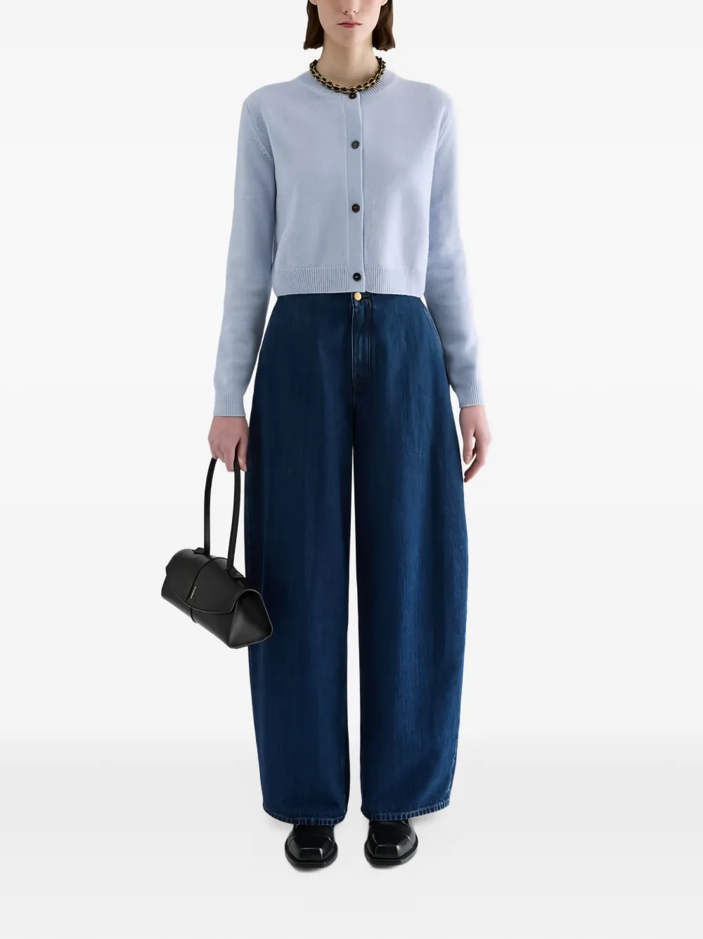 Jil Sander Vest met ronde hals Blauw