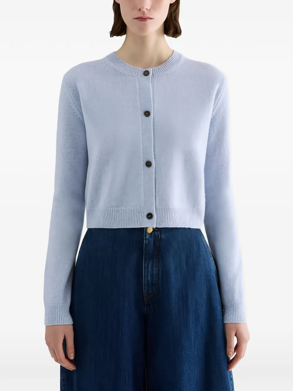 Jil Sander Cardigan mit rundem Ausschnitt - Blau