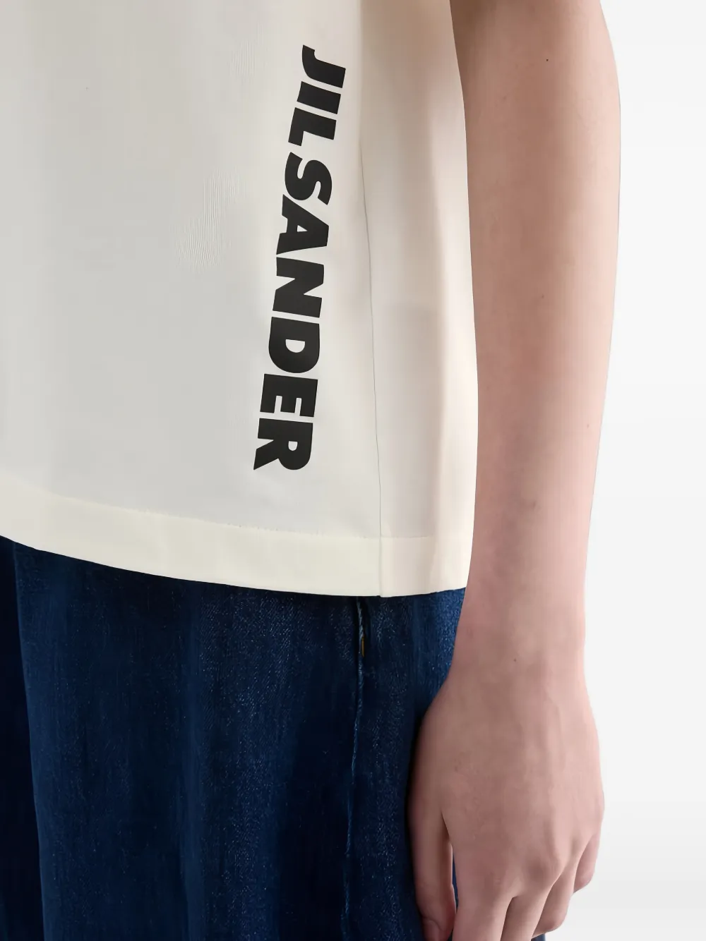 Jil Sander Katoenen T-shirt met logoprint Beige