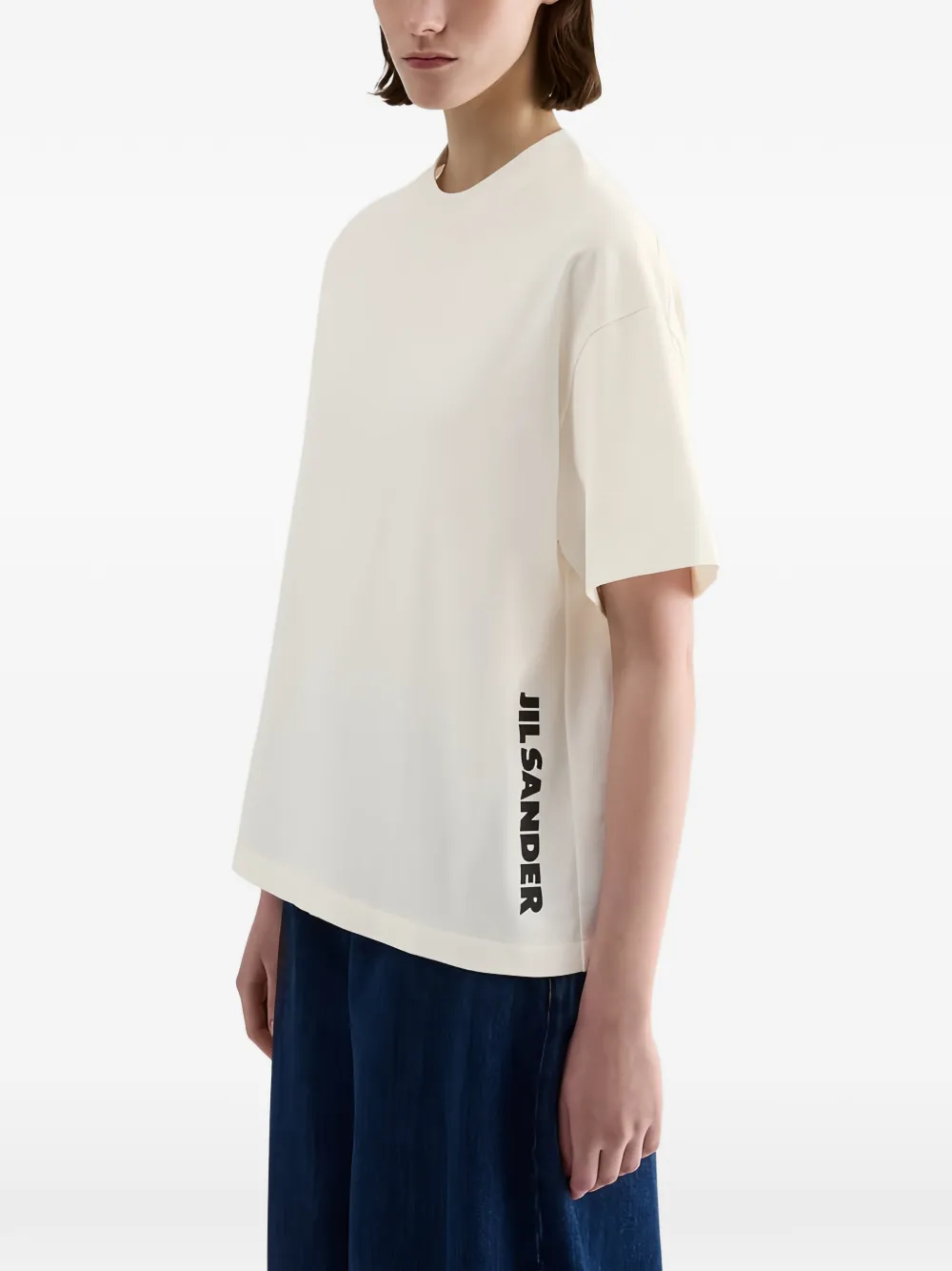 Jil Sander Katoenen T-shirt met logoprint Beige