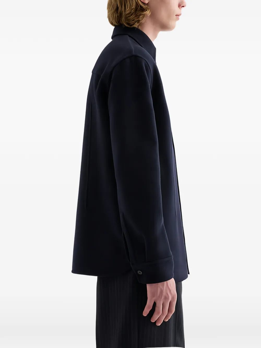 Jil Sander Wollen shirtjack Blauw