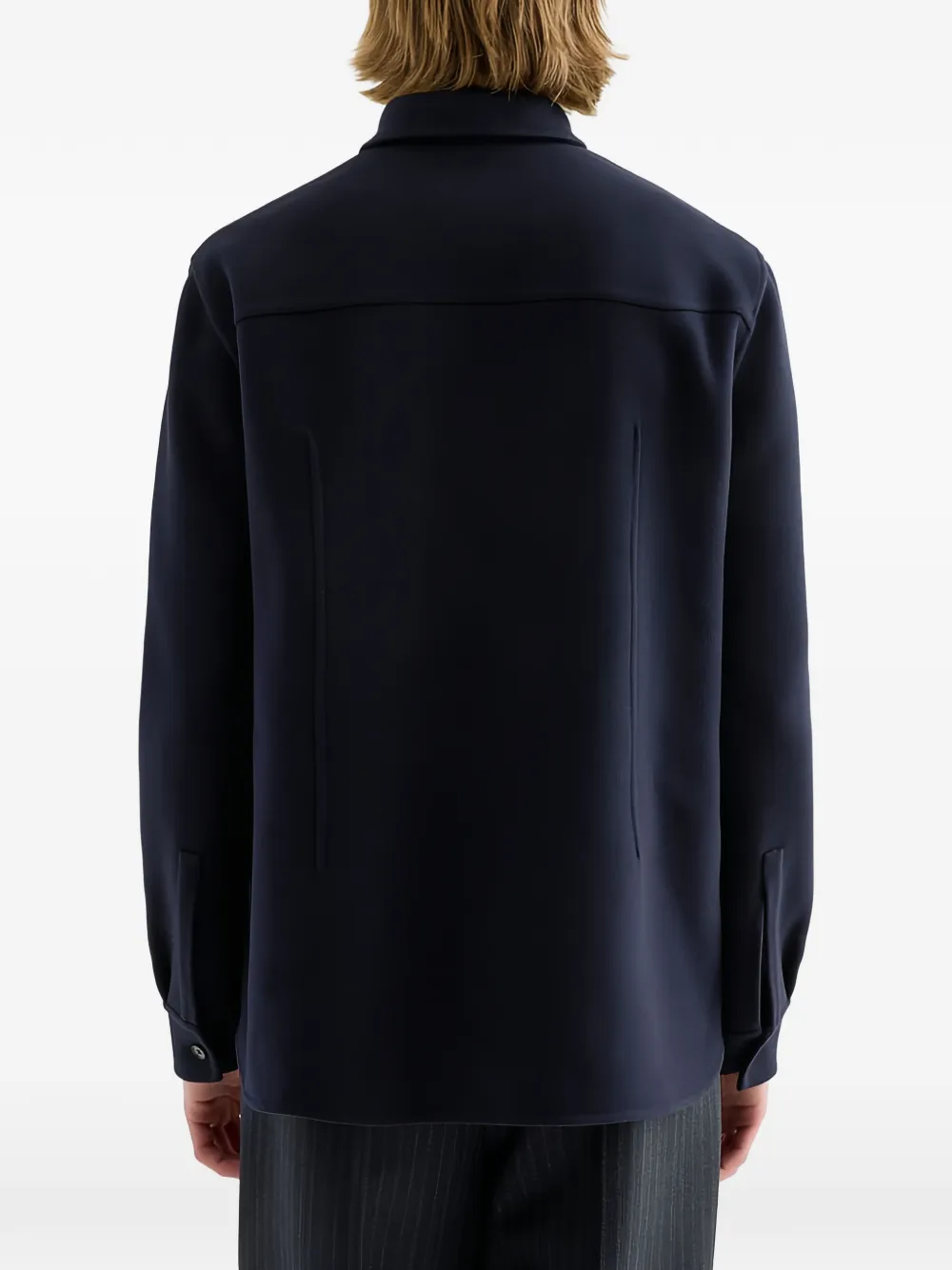 Jil Sander Wollen shirtjack Blauw