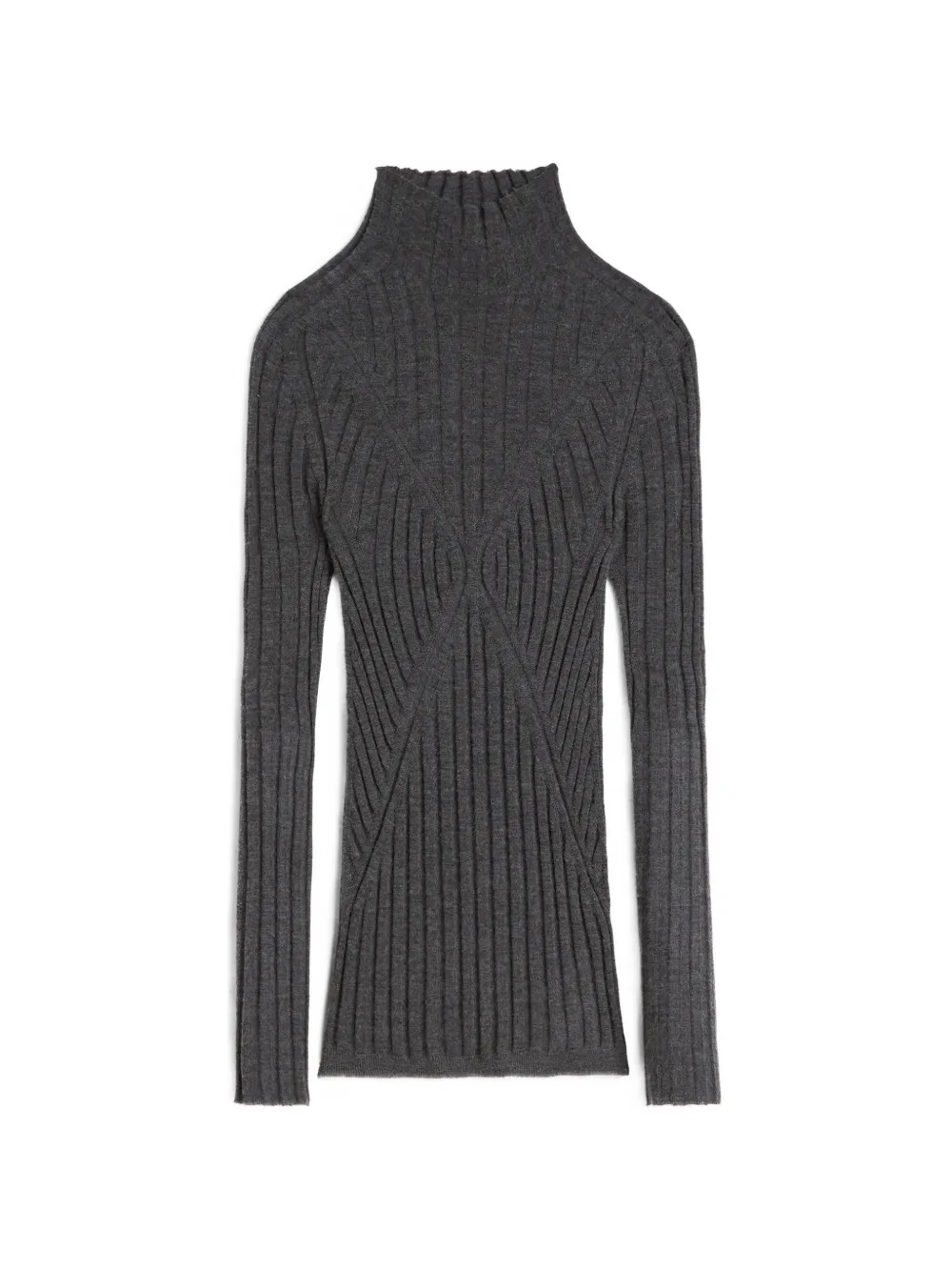 Jil Sander high-neck ribbed sweater - Grau