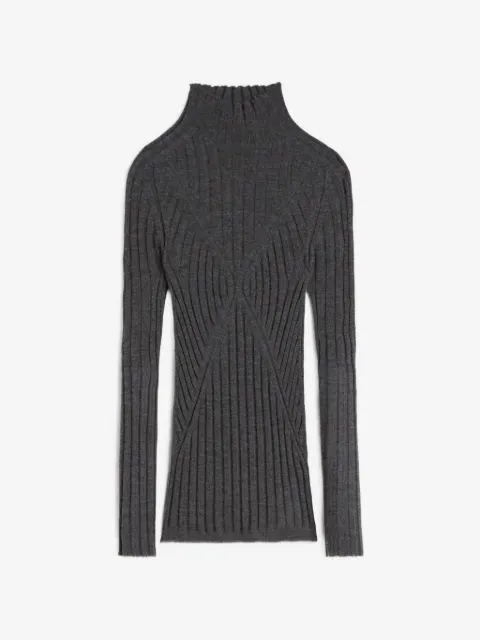 Jil Sander suéter tejido de canalé con cuello de tortuga