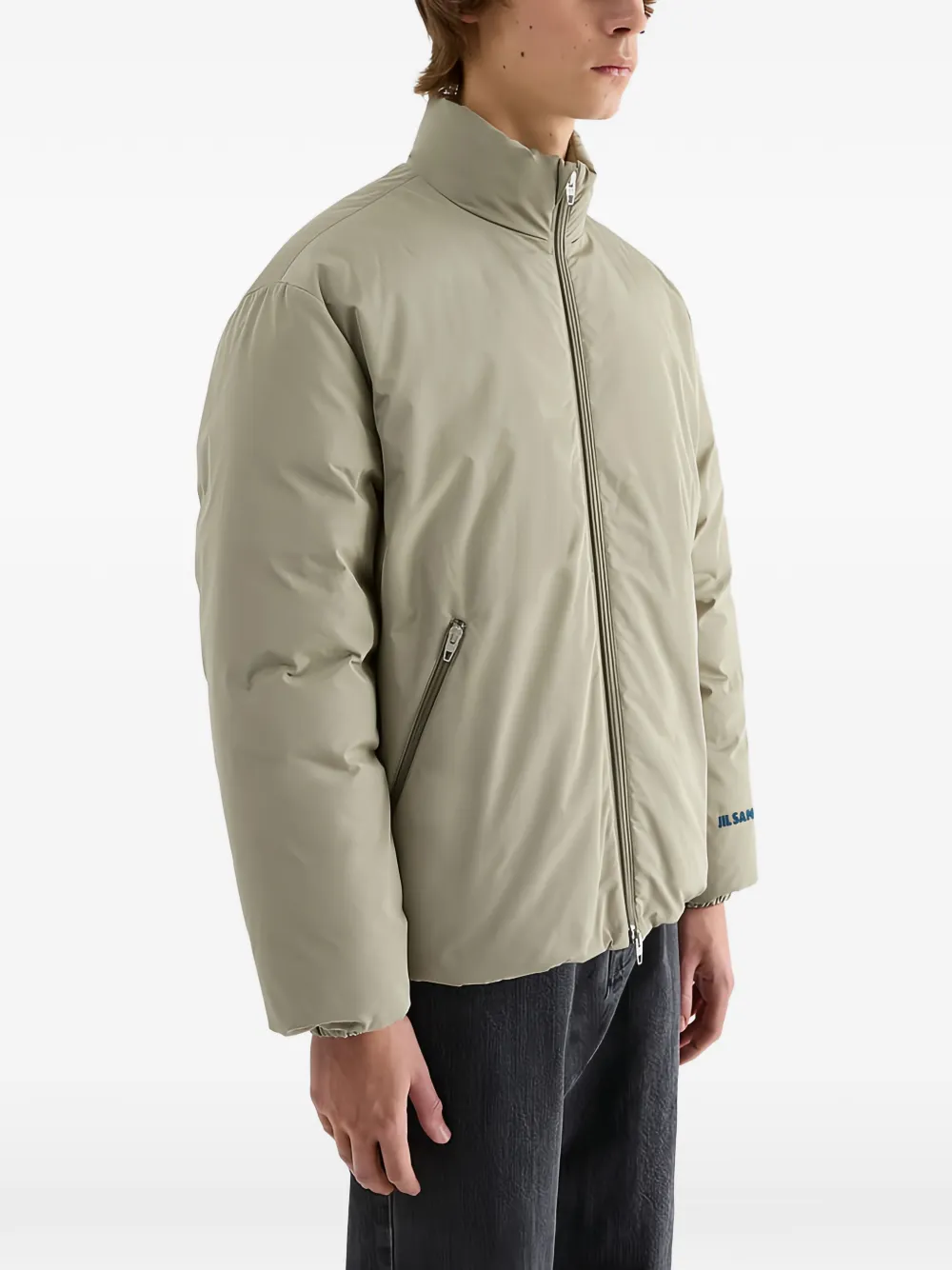 Jil Sander Taffeta donsjack Groen